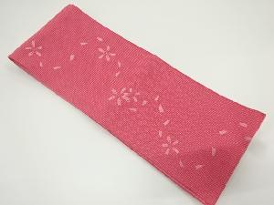 リサイクル　桜散らし模様織り出し浴衣半幅帯